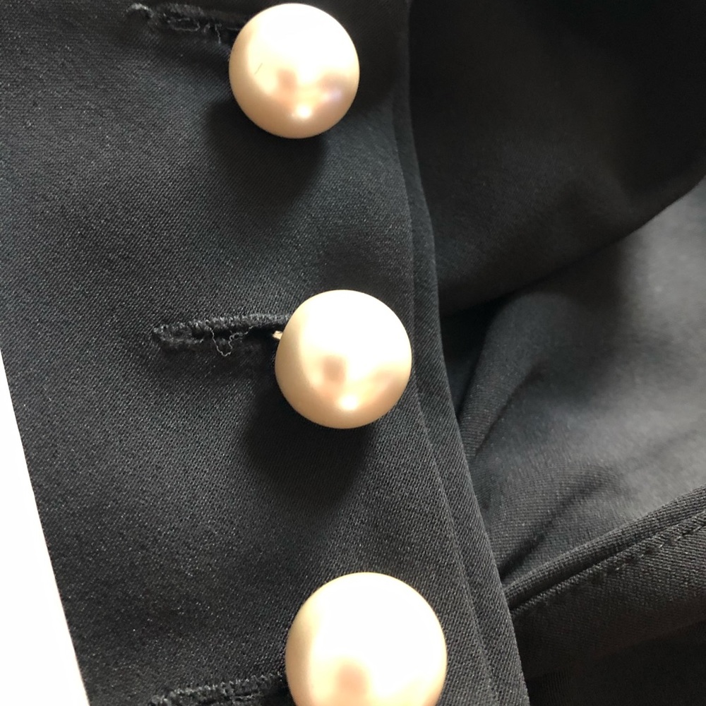 NWT ZARA BLACK CROSSOVER JUMPSUIT WITH FAUX PEARLS - Picture 5 of 15